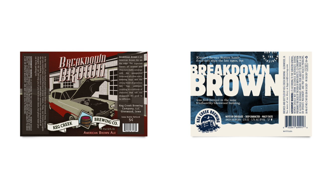 Keg Creek Brewing Label Before After