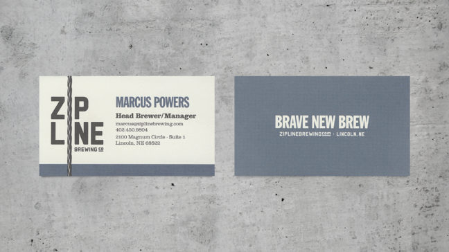 Zipline Brewing Co Business Cards